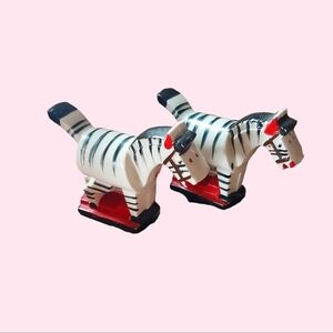 Vintage Zebra Salt And Pepper Set